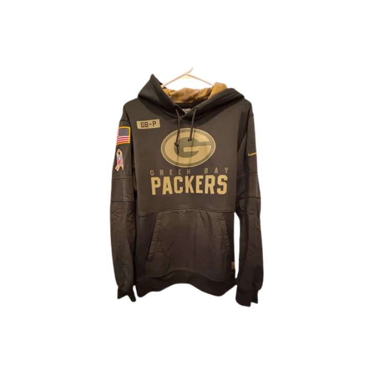 Nike Mens NFL Team Hoodie Green Bay Packers Salute to Service - Black/Camo - Medium - Like New - Pic 1