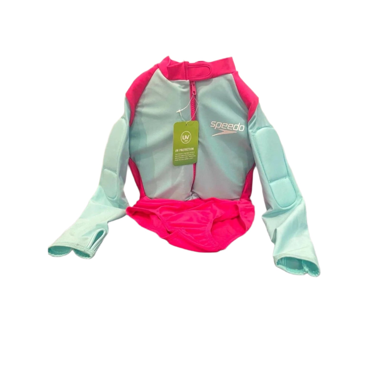 Speedo Girls Life Jacket - Long Sleeve Padded - Blue/Pink - Small-  Like New - Pic 1