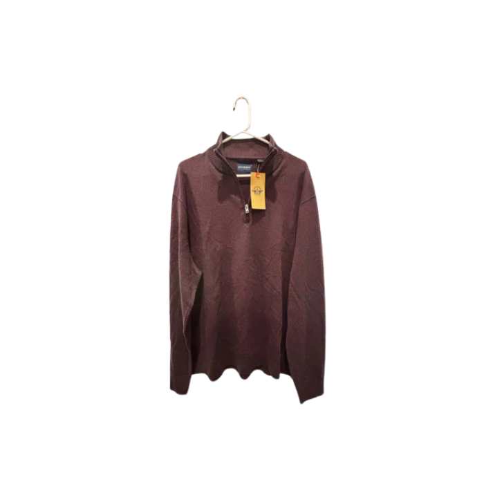 Dockers Mens Pullover Quarter-Zip - Brown - XXL - New - Pic 1