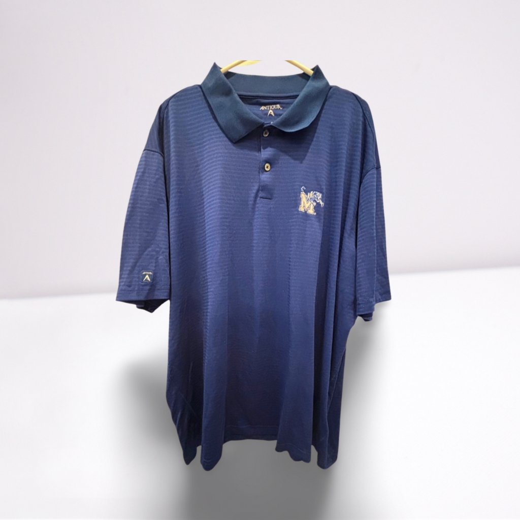 Used Antigua Mens College Team Polo Shirt - Memphis Tigers | Blue | XXL