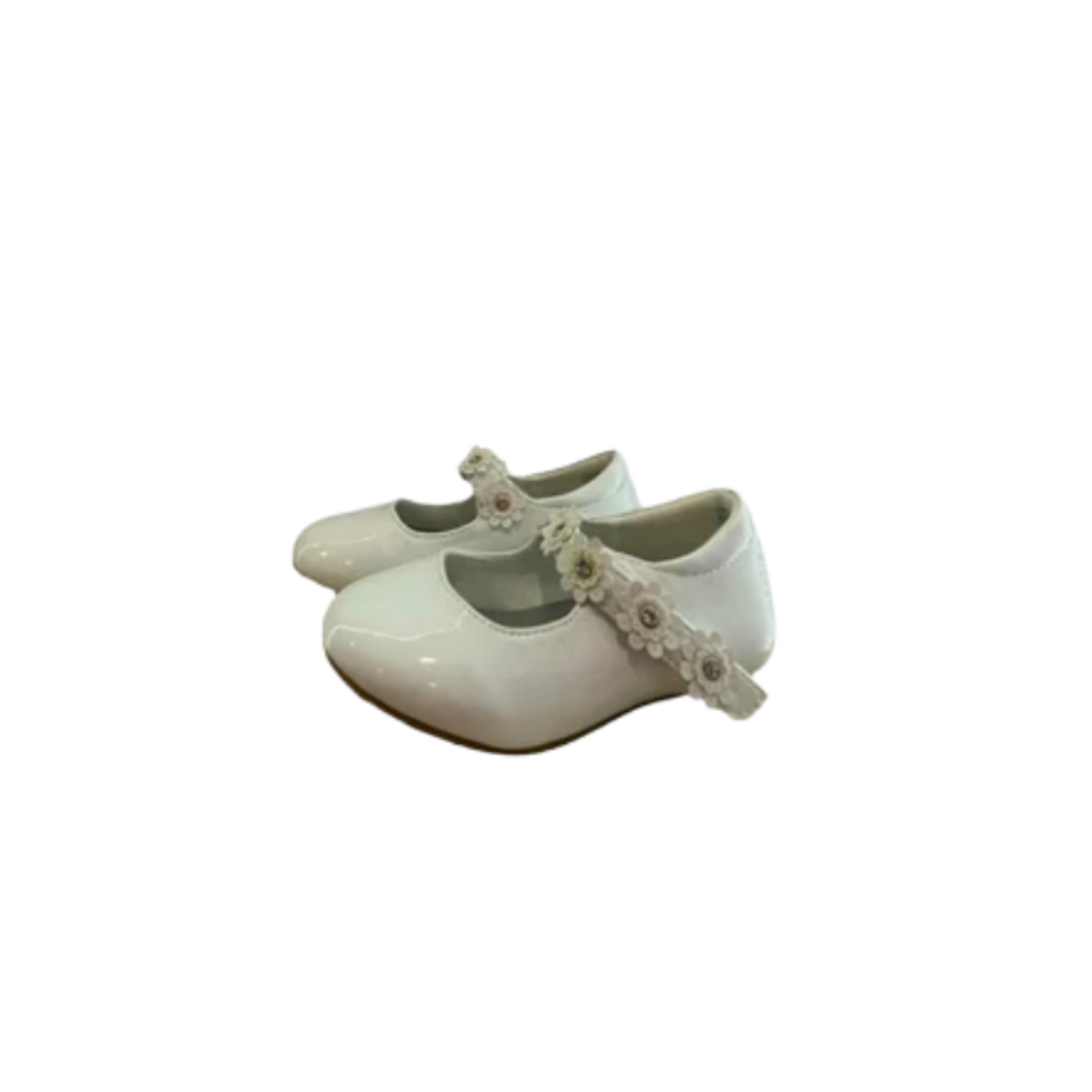 Used Cupcake Couture Little Girls Strap Shoes - Floral | White | 8M