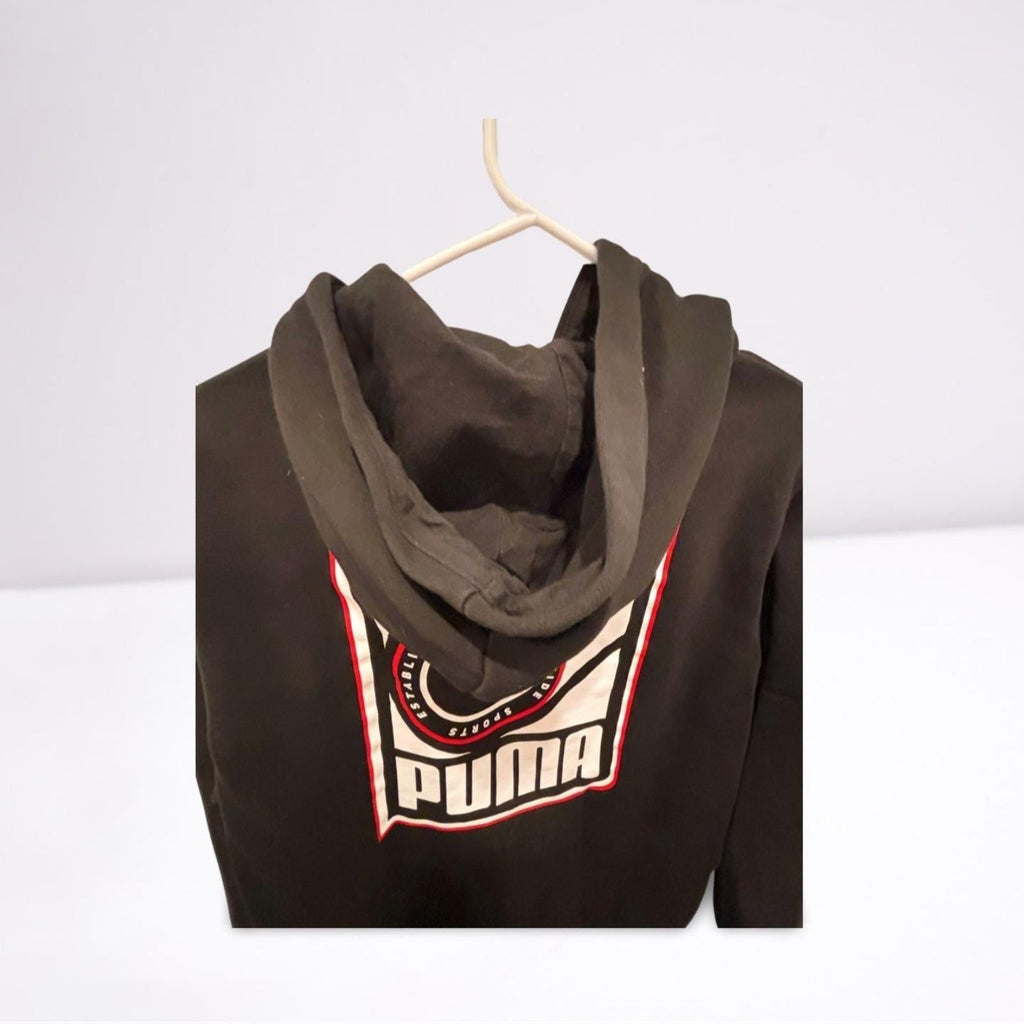 Used Puma Mens Hoodie Pullover | Black | Medium