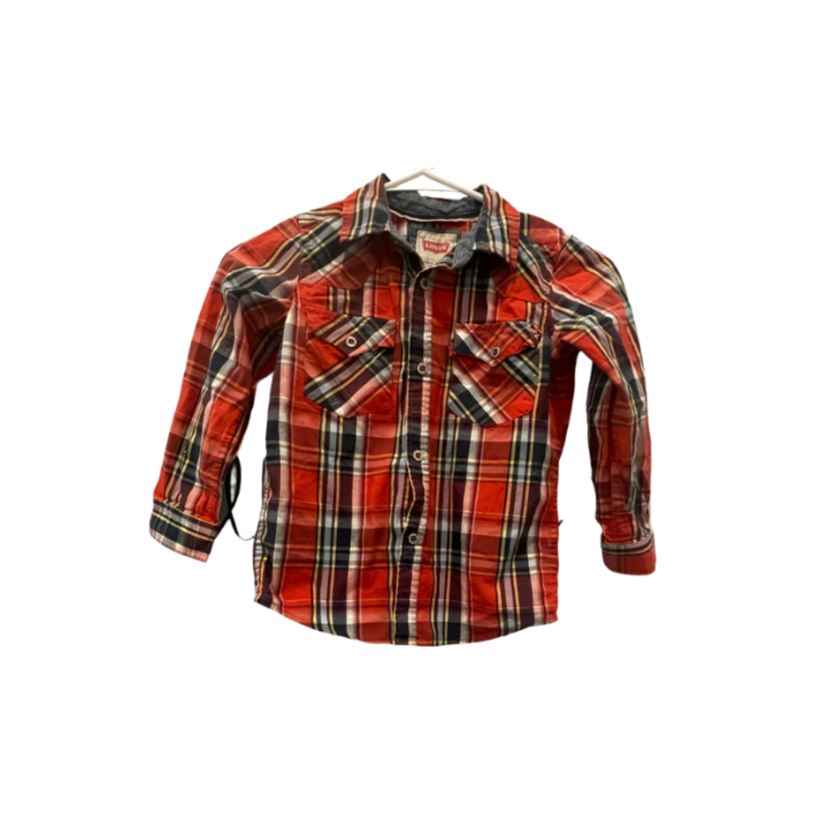 Used Little Levi's Boys Button-Down Shirt - Long Sleeve Plaid | Blue | Small