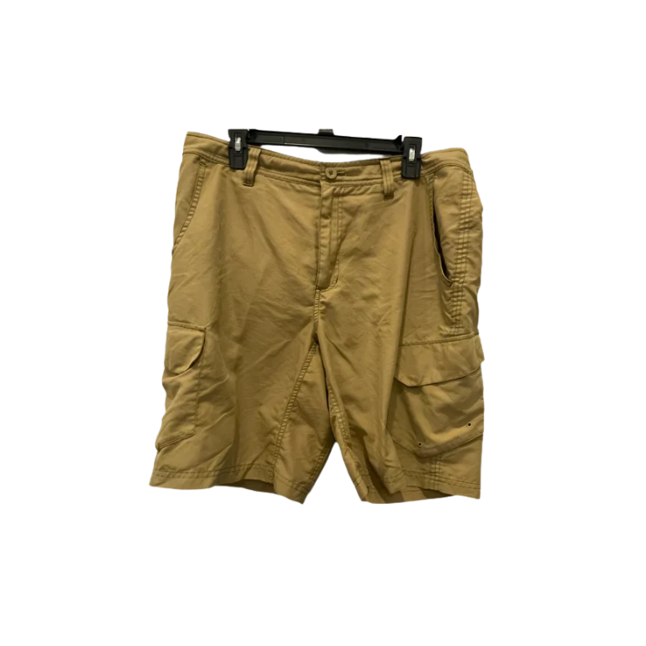 Magellan Mens Cargo Shorts Outdoor Cargo Pockets Fishing Elastic Waist - Khaki - 30 - Good - Pic 1
