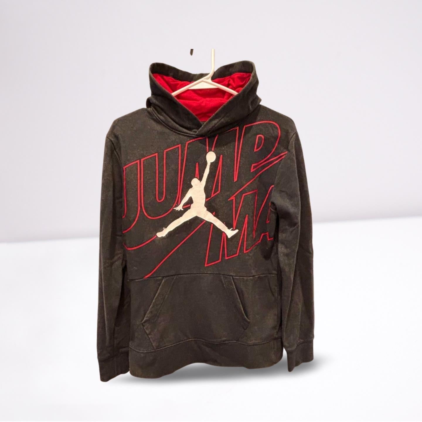Nike Air Jordan Jumpman Hoodie Sweatshirt - Youth Large - Classic Logo - Black/Red/White - Very Good - Pic 1