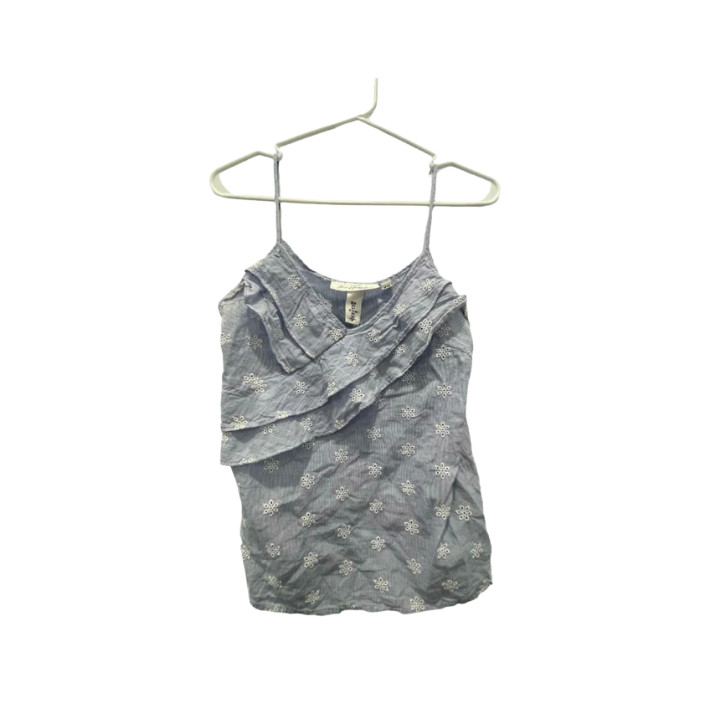 H&M Womens Top L.O.G.G. Tank Cami Floral V-neck - Blue - 4 - Very Good - Pic 5