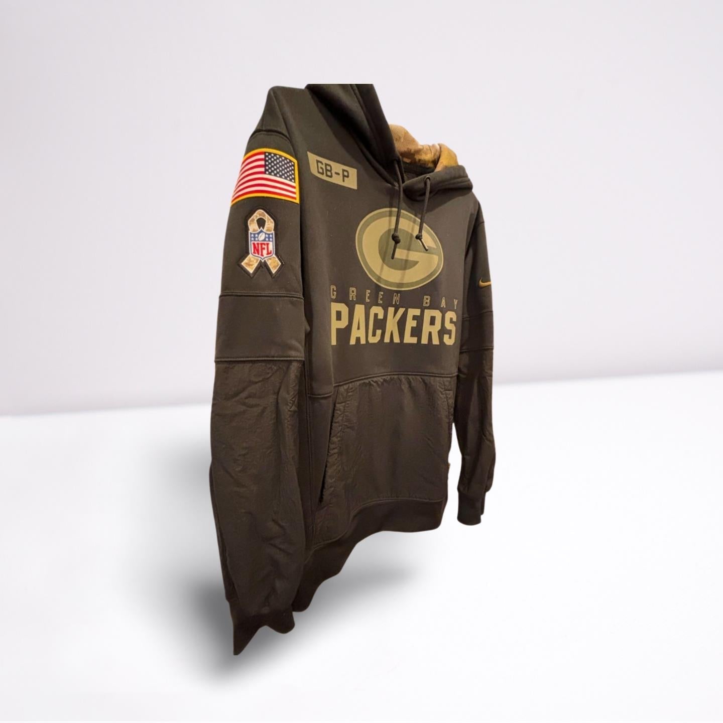 Nike Mens NFL Team Hoodie Green Bay Packers Salute to Service - Black/Camo - Medium - Like New - Pic 2