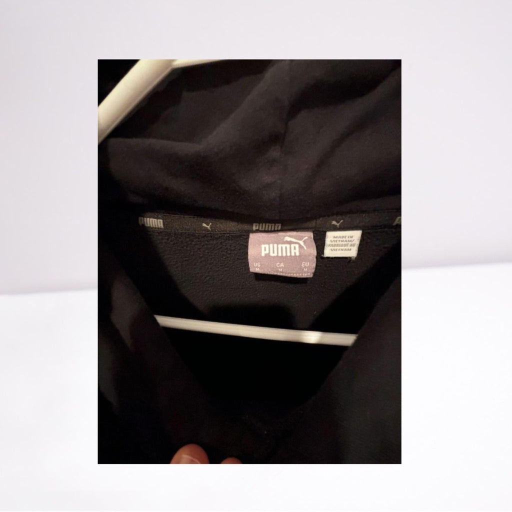 Used Puma Mens Hoodie Pullover | Black | Medium