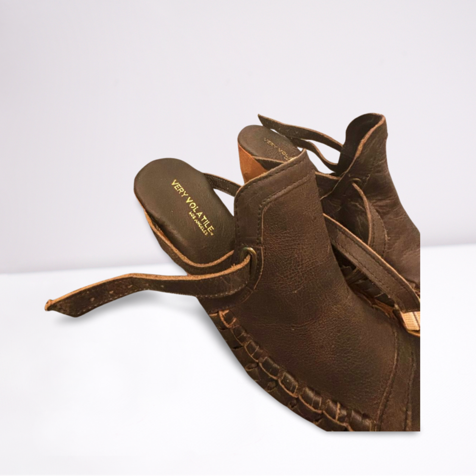 Used Very Volatile Los Angeles Womens Wedges | Brown | 9