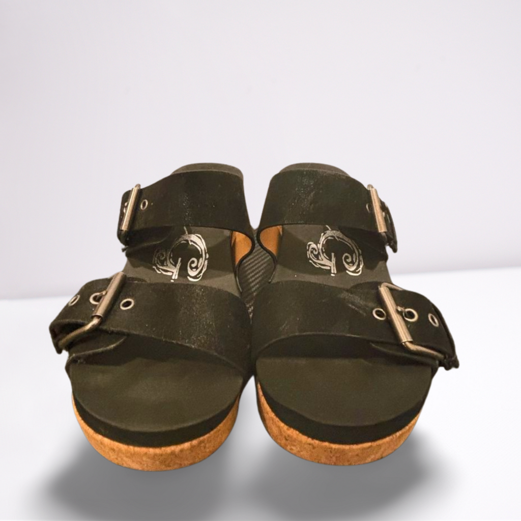 Very G Womens Wedges Shoes - Black - 9 - Very Good - Pic 3