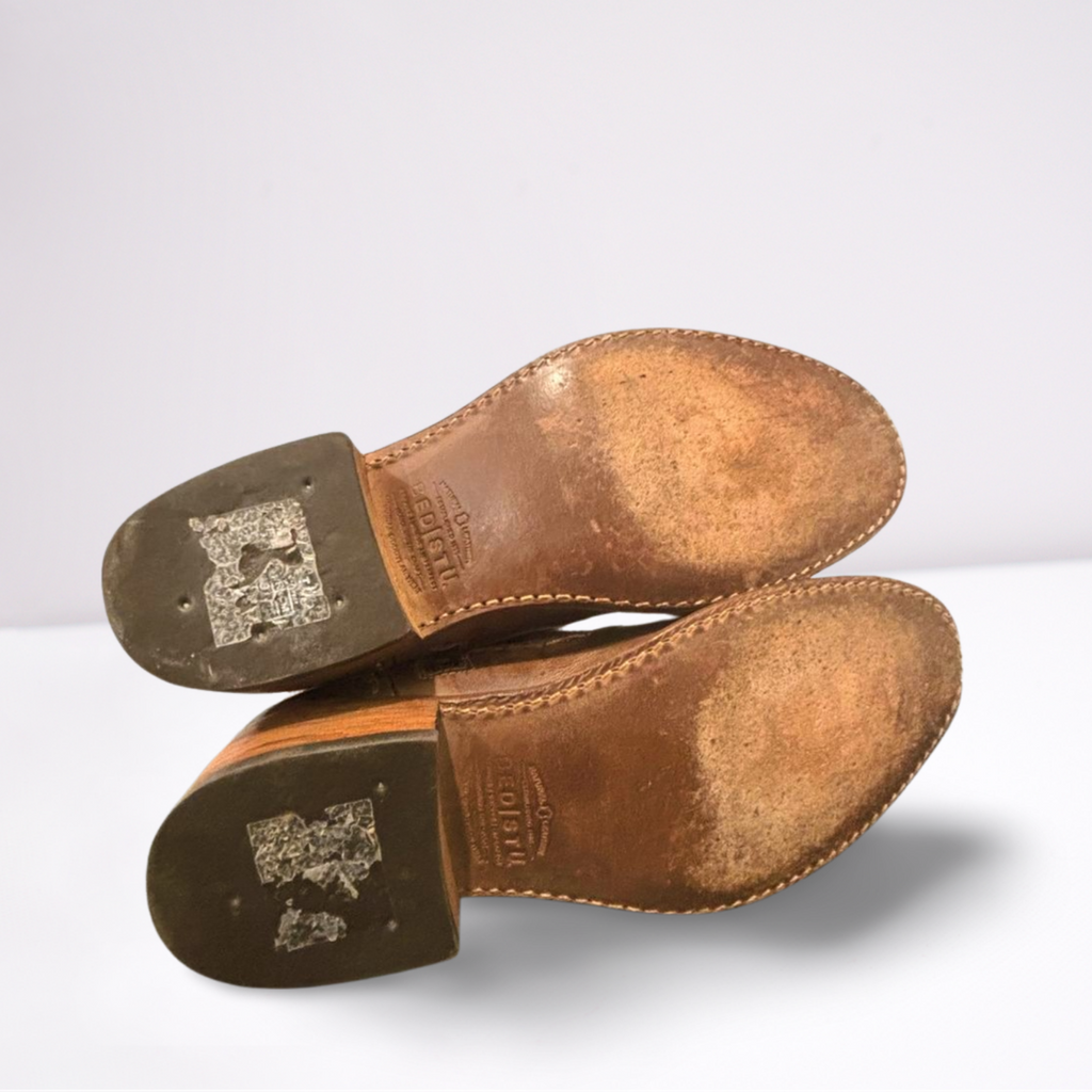 BED STU Womens Boots Ankle Zip Perforated Leather - Brown - 9 - Very Good - Pic 10