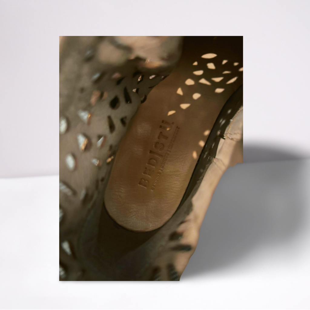 Used BED STU Womens Boots - Ankle-Zip Perforated Leather | Brown | 9