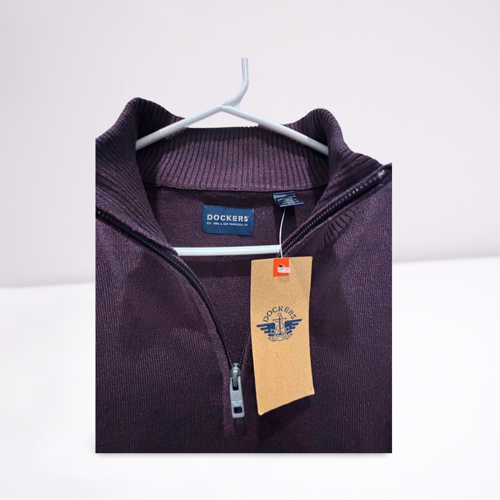 Dockers Mens Pullover Quarter-Zip - Brown - XXL - New - Pic 3