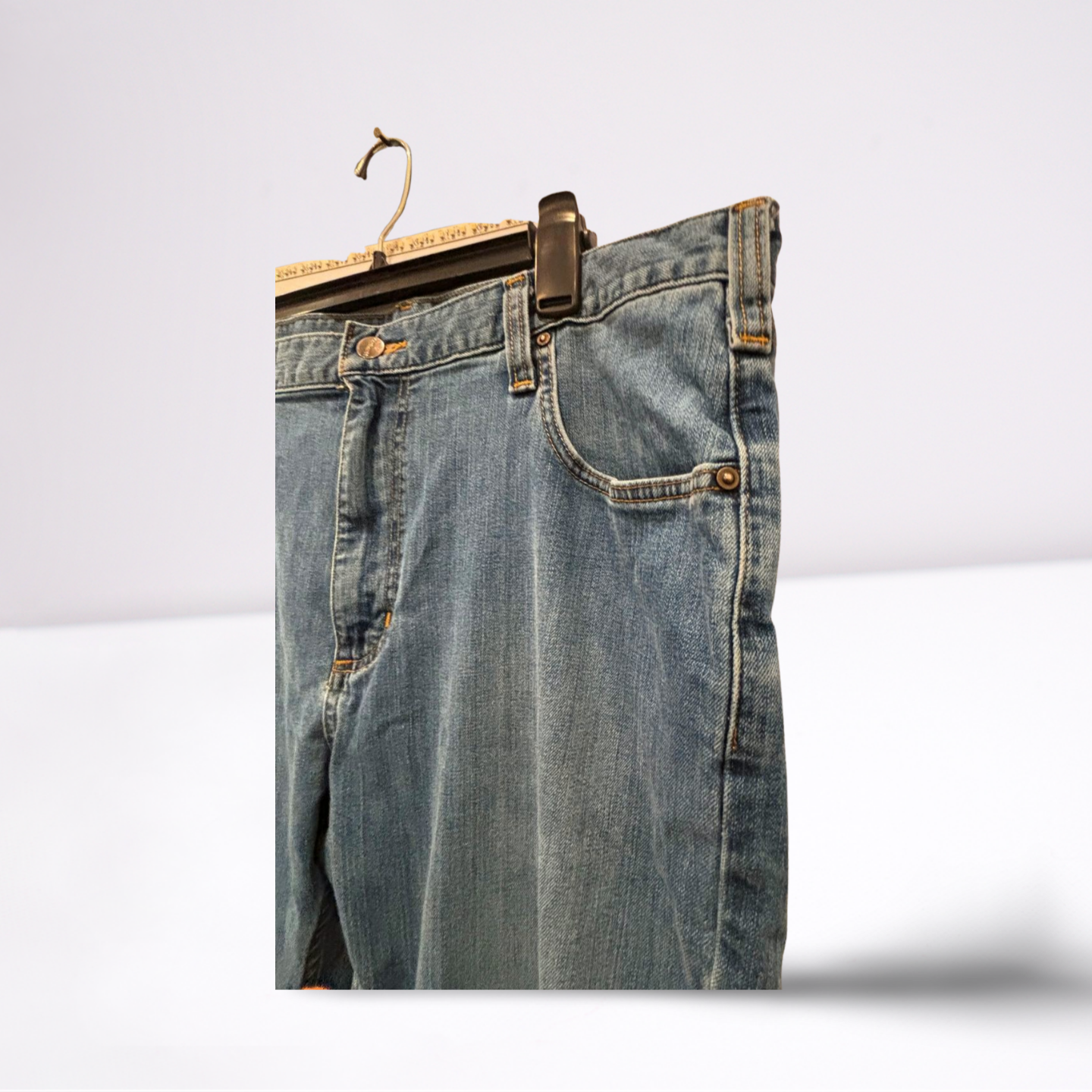 Carhartt Mens Jeans Medium Wash Relaxed Fit - Blue - 40x32 - Like New - Pic 9