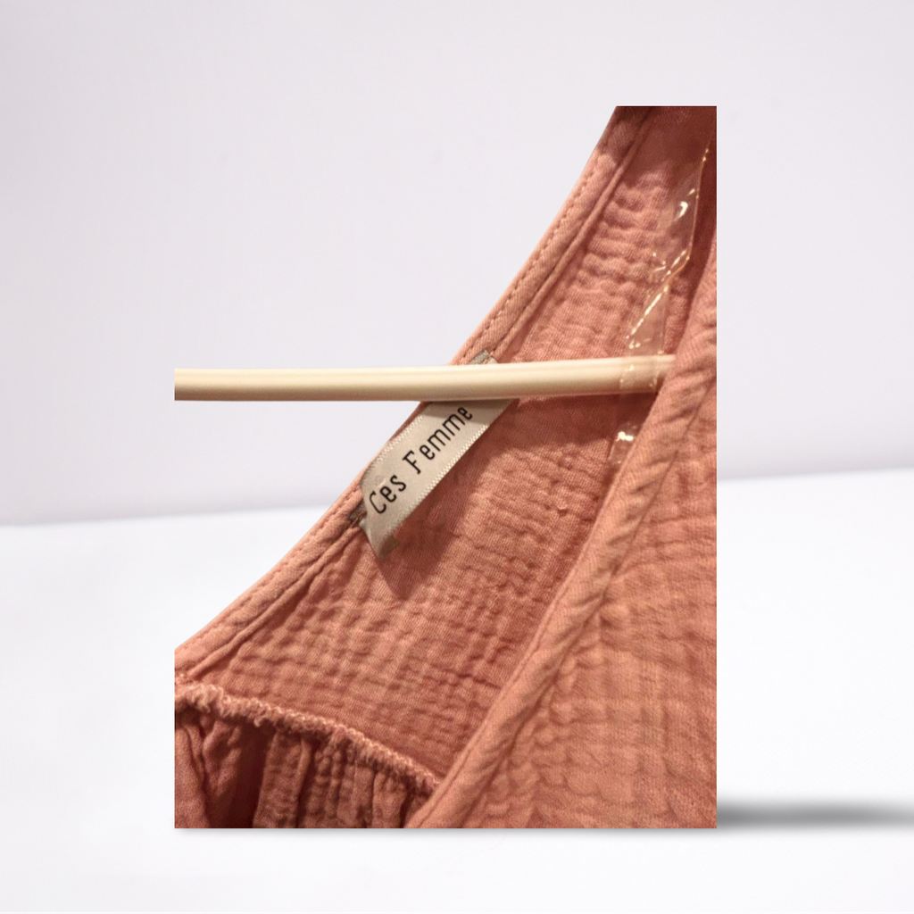 Ces Femme V-neck Blouse - Women - Light Pink - Size Large - Very Good - Pic 3