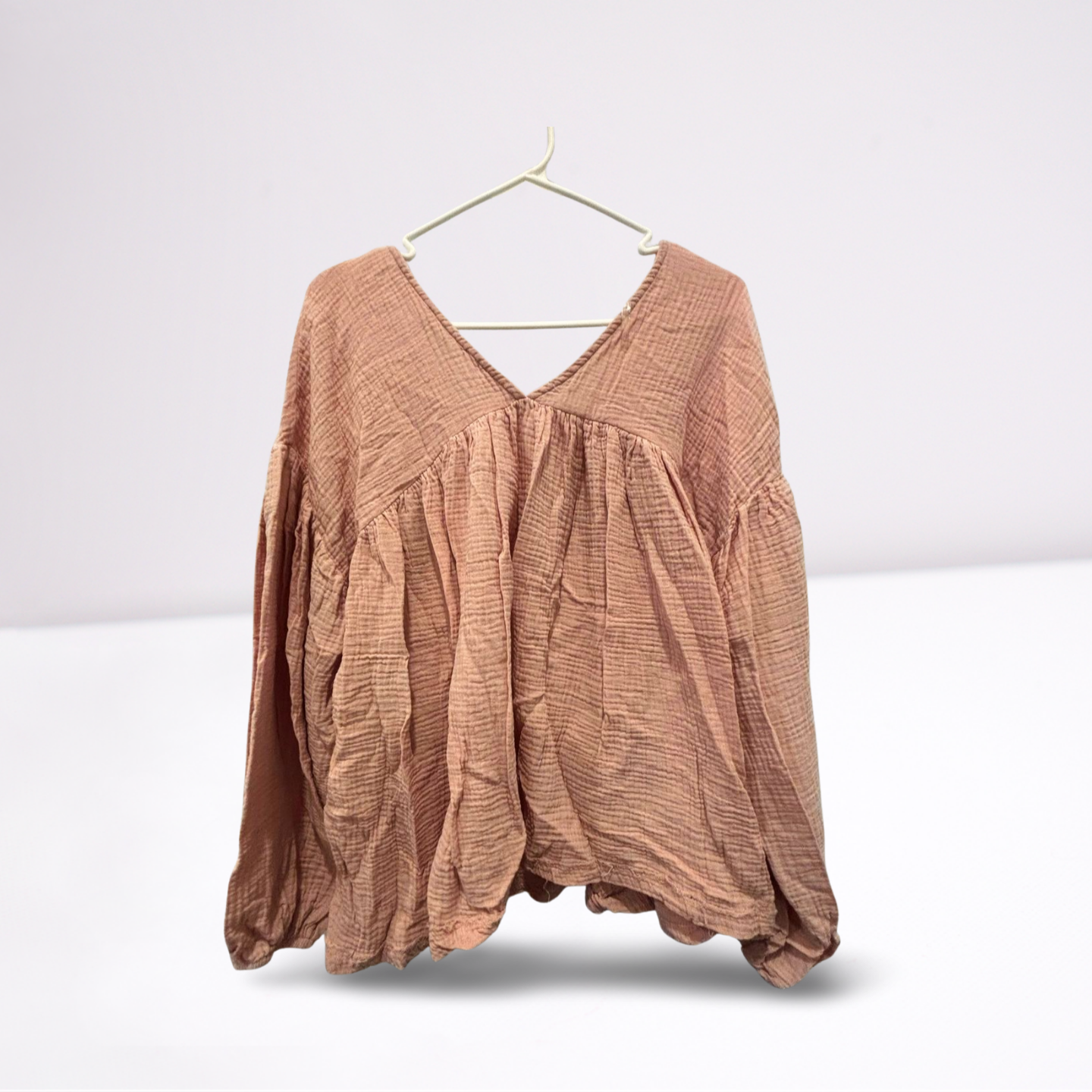 Ces Femme V-neck Blouse - Women - Light Pink - Size Large - Very Good - Pic 1