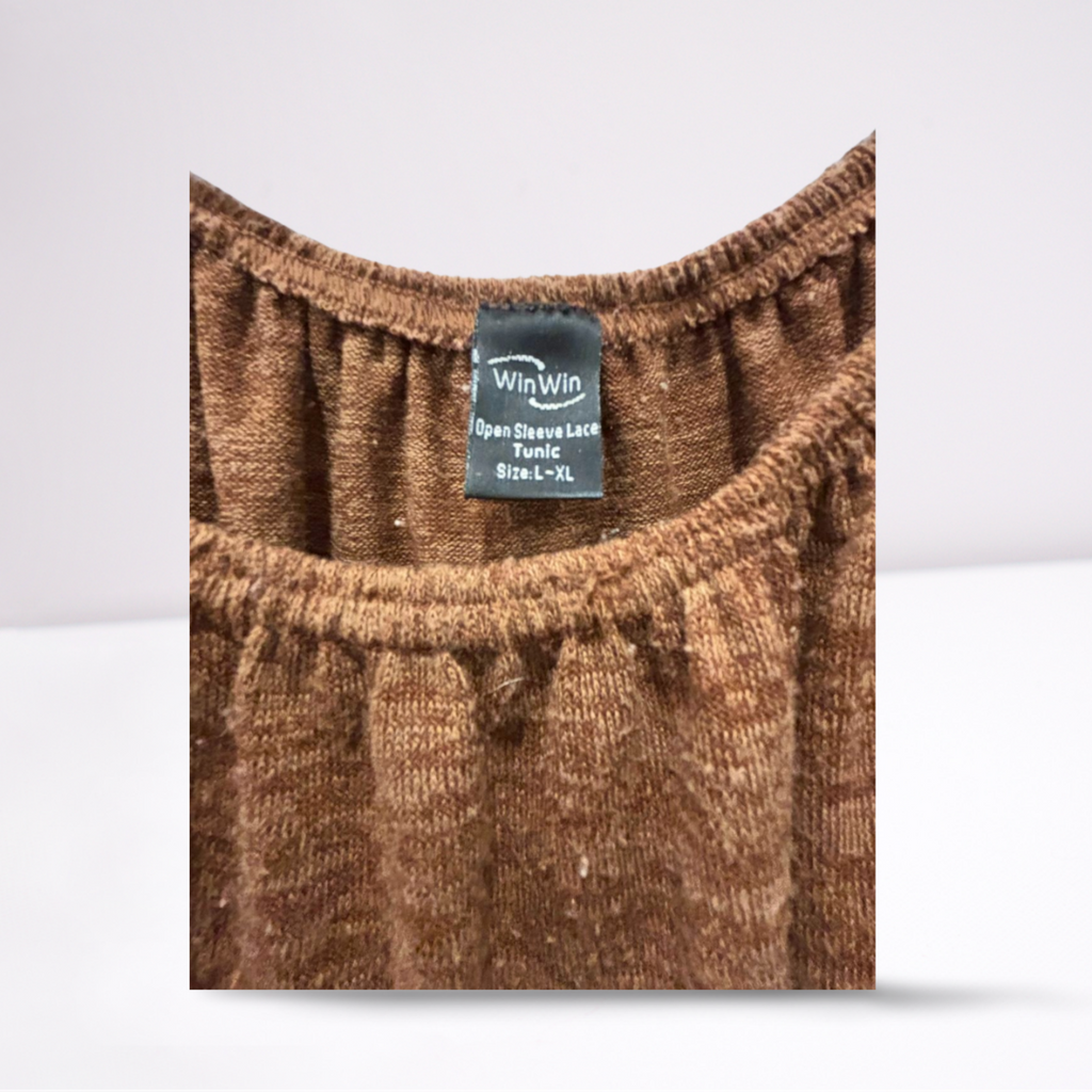 Used WinWin Womens Tunic - Open Sleeve | Brown | L/XL