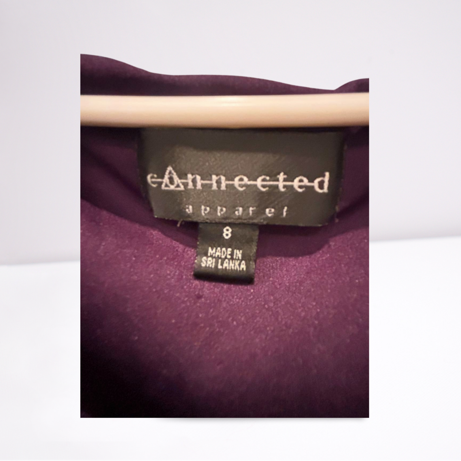 Used Connected Apparel Womens Dress - Knee Length Long Sleeve | Plum | 8