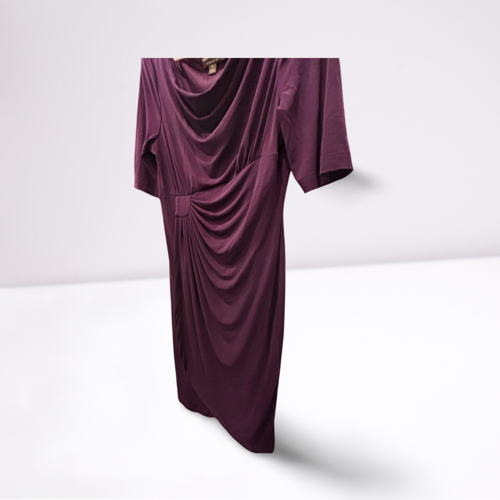 Used Connected Apparel Womens Dress - Knee Length Long Sleeve | Plum | 8