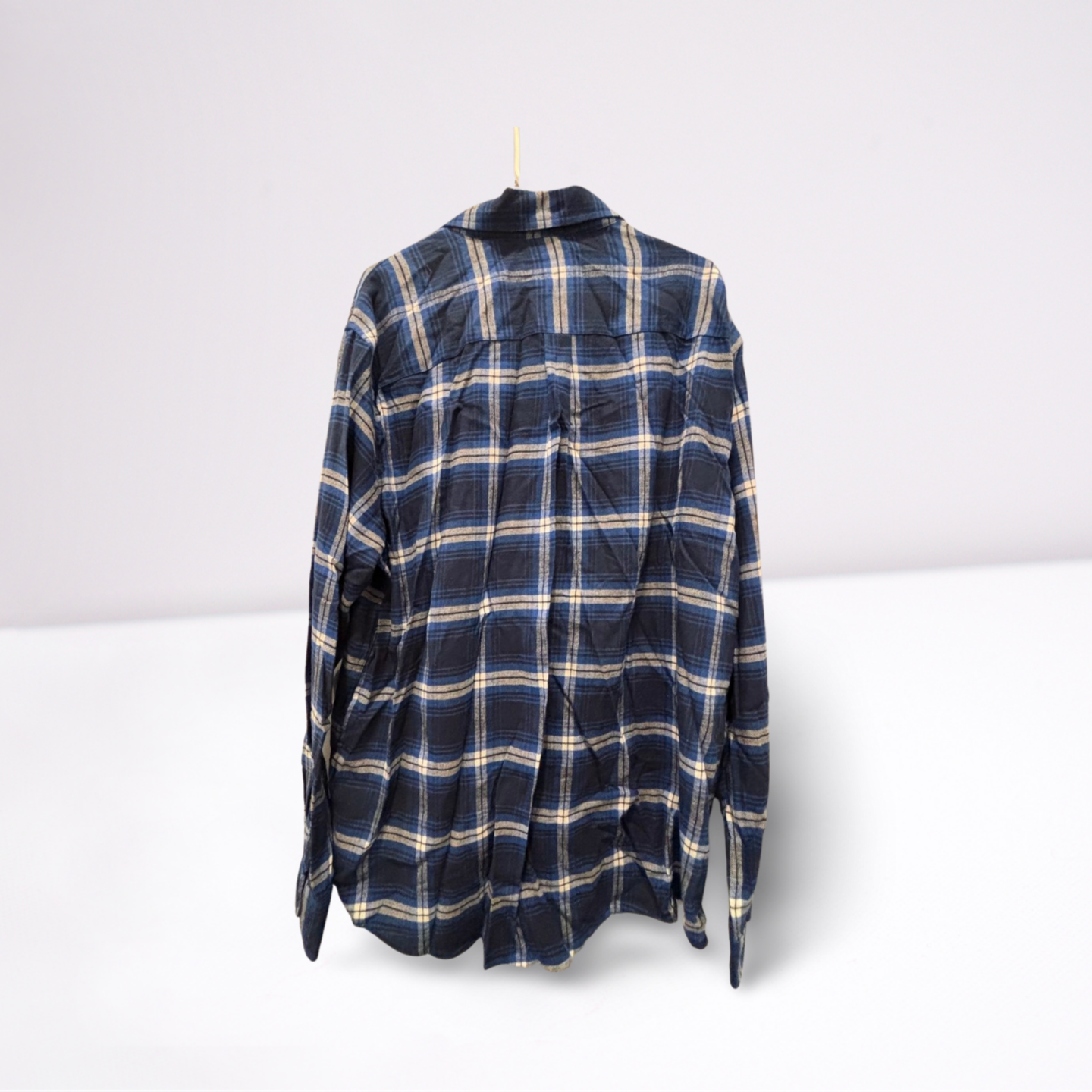 Chaps Mens Polo Shirt Performance Plaid Collared - Blue - XXL - Like New - Pic 2