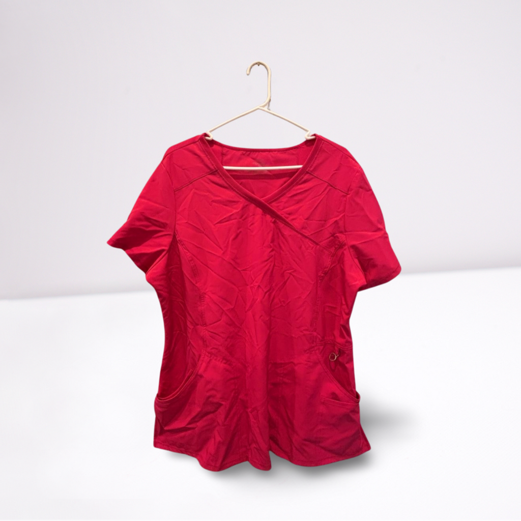 Used Cherokee Infinity Womens V-Neck Scrub Top | Pink | XL