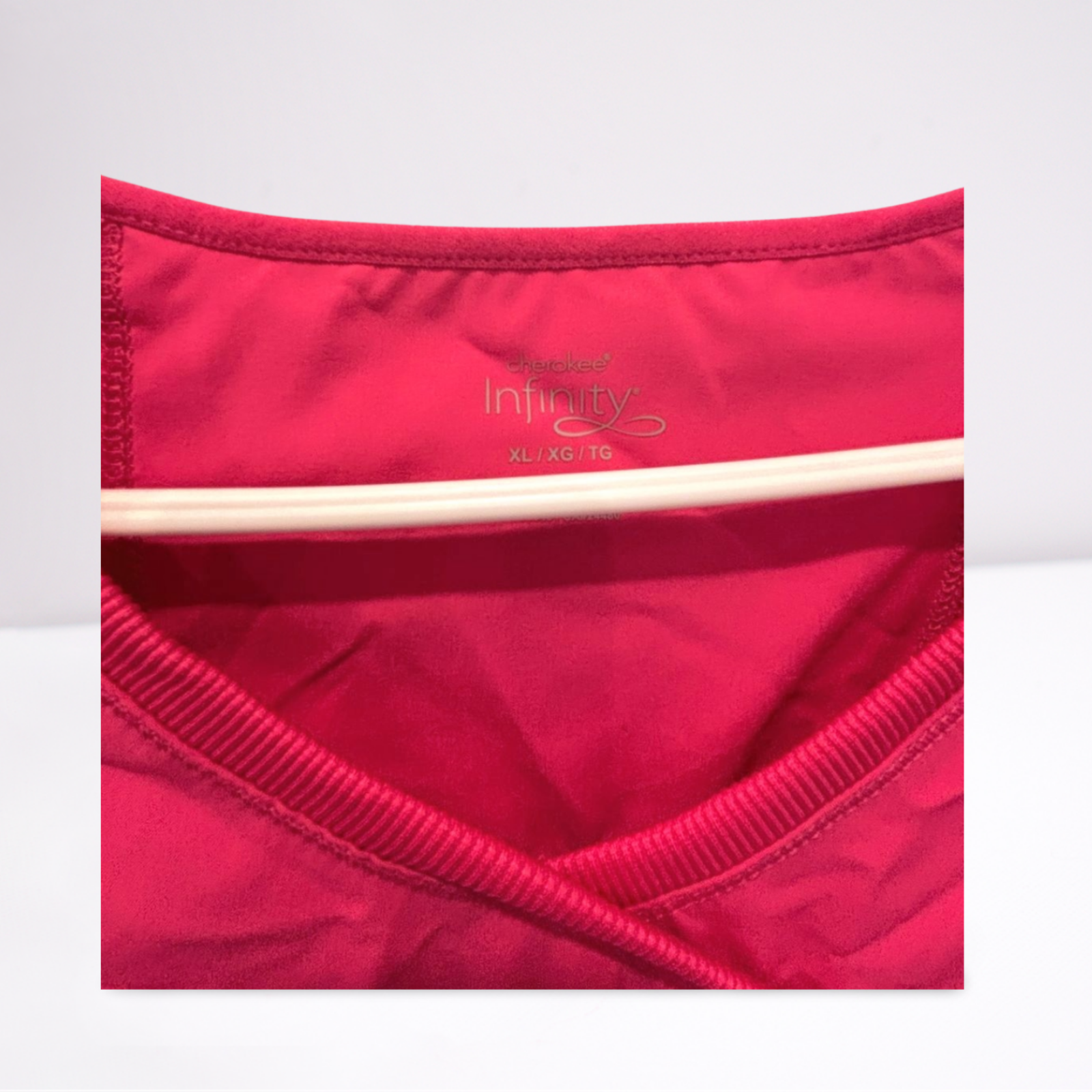 Used Cherokee Infinity Womens V-Neck Scrub Top | Pink | XL