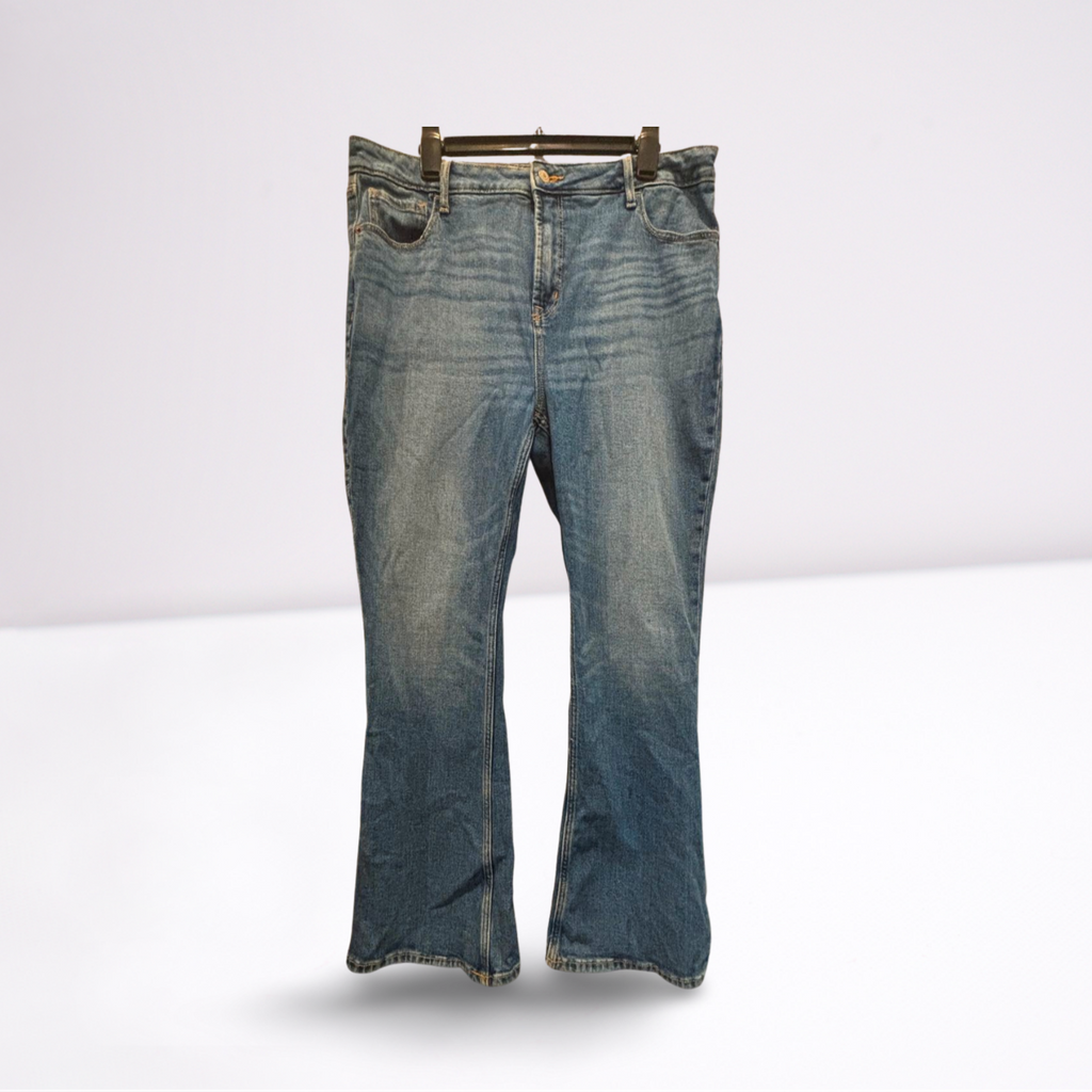 Old Navy Womens Jeans Flare Secret Smoth Extra High-Rise - Blue - 16 - Very Good - Pic 1