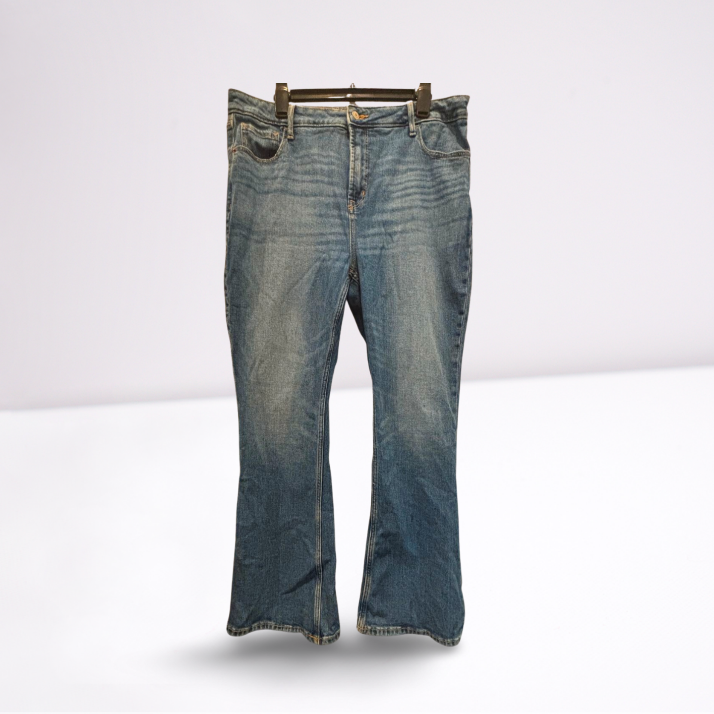 Old Navy Womens Jeans Flare Secret Smoth Extra High-Rise - Blue - 16 - Very Good - Pic 1