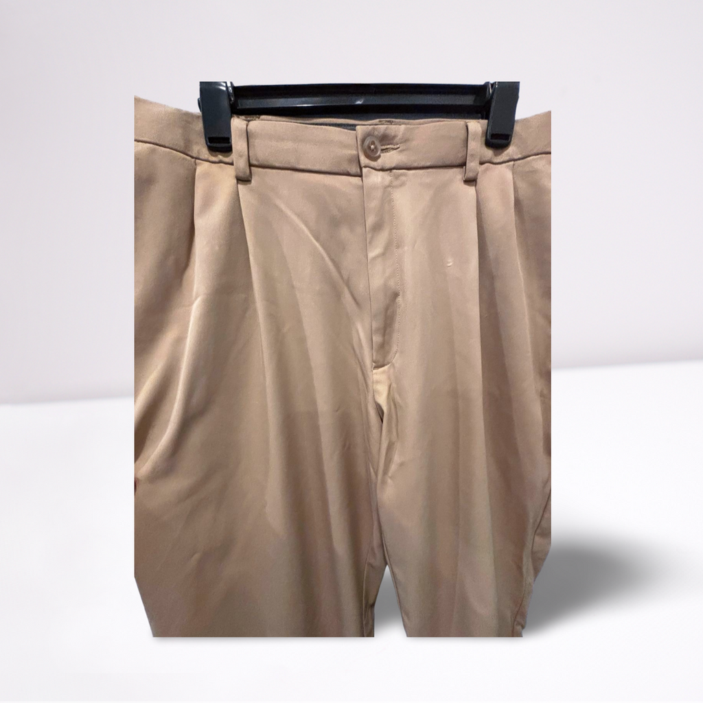 Haggar Mens Pants Casual Cool 18 Pro Classic - Khaki Beige - 40x30 - Very Good - Pic 6