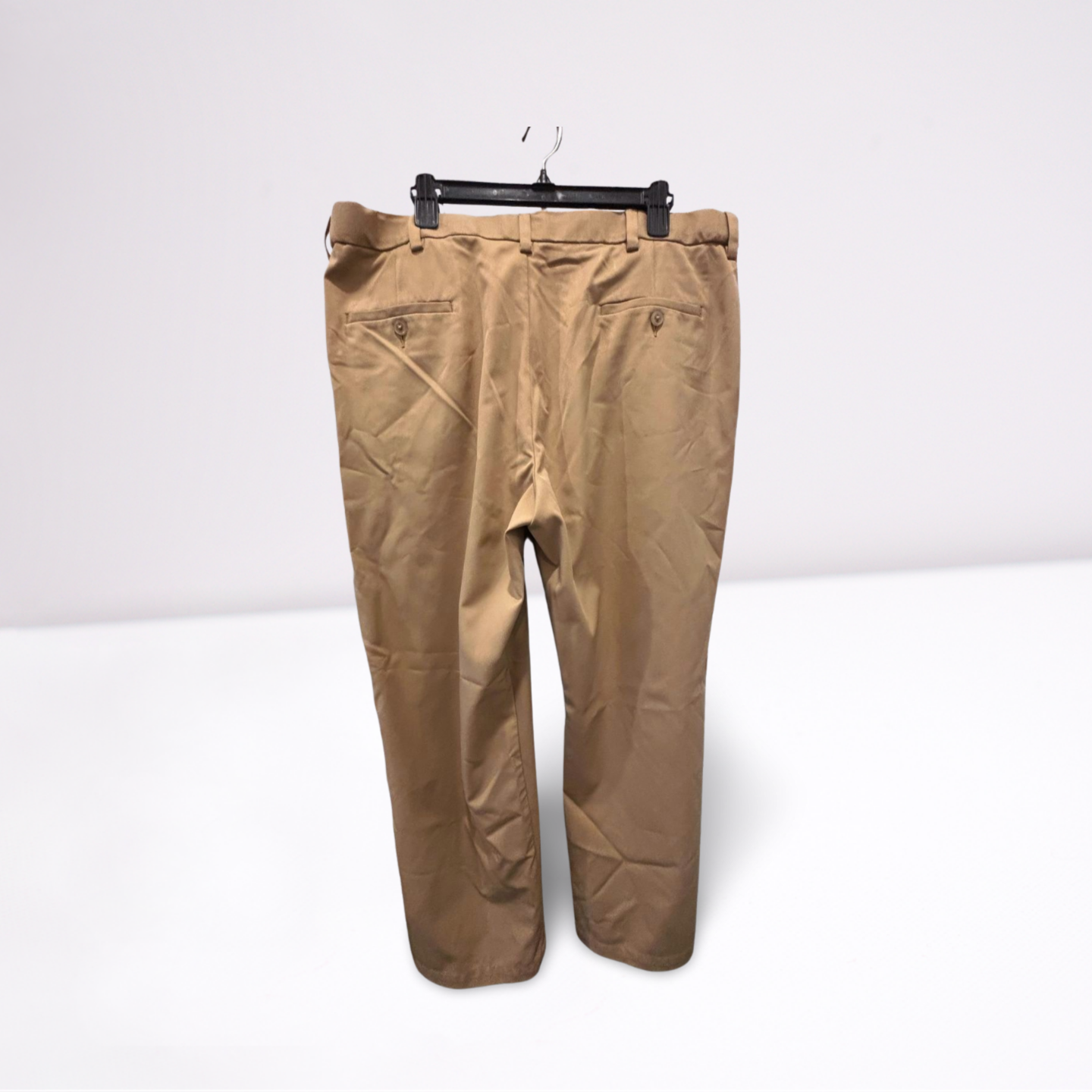 Haggar Mens Pants Casual Cool 18 Pro Classic - Khaki Beige - 40x30 - Very Good - Pic 7