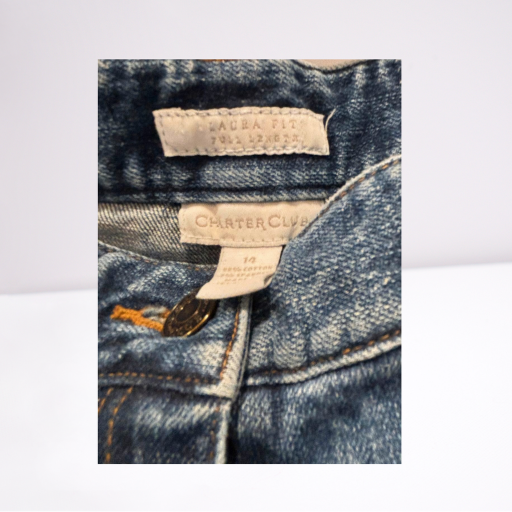 Charter Club Womens Jeans Full Length Laura Fit - Blue - 14 - Very Good - Pic 9