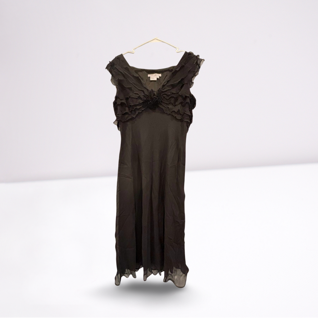 Maggy London Womens Dress Sleeveless Fitted - Black - 16 - Like New - Pic 1