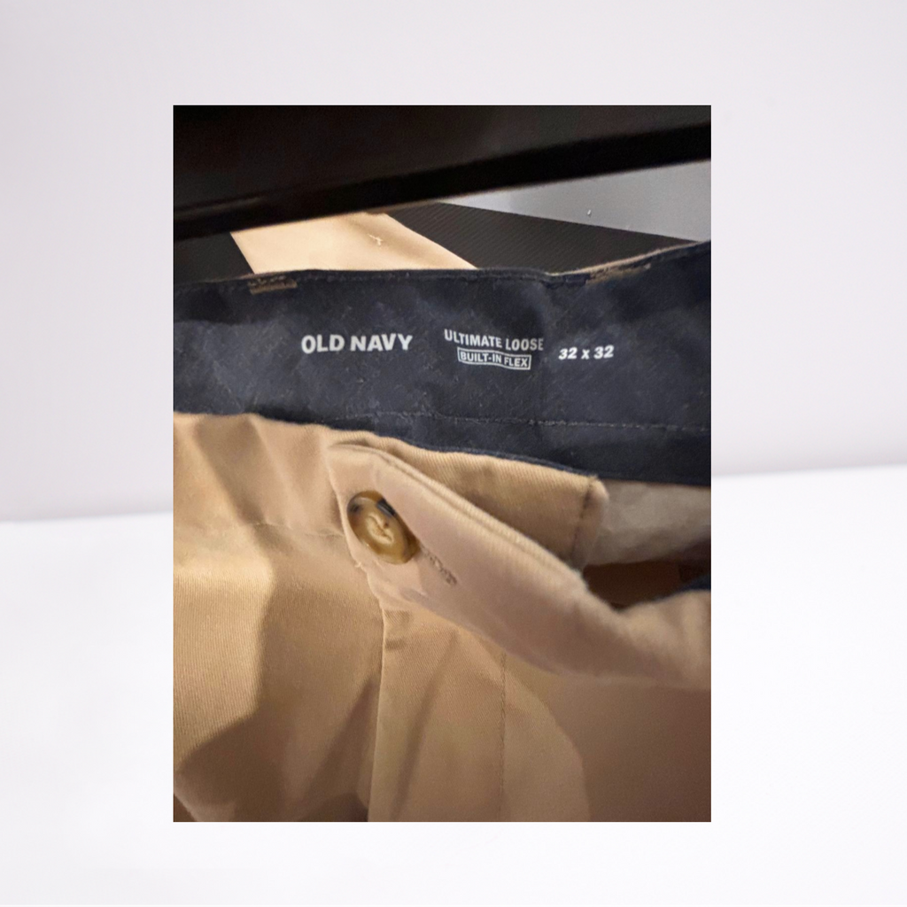 Old Navy Mens Khaki Pants Built-In Flex Ultimate Loose - Khaki - 32x32 - Very Good - Pic 6