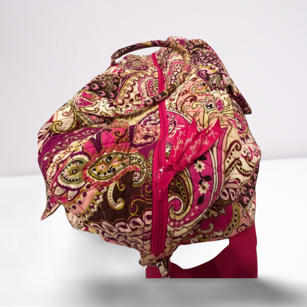 Used Vera Bradley Womens Travel Bag - Patterned | White/Purple/Pink | One Size