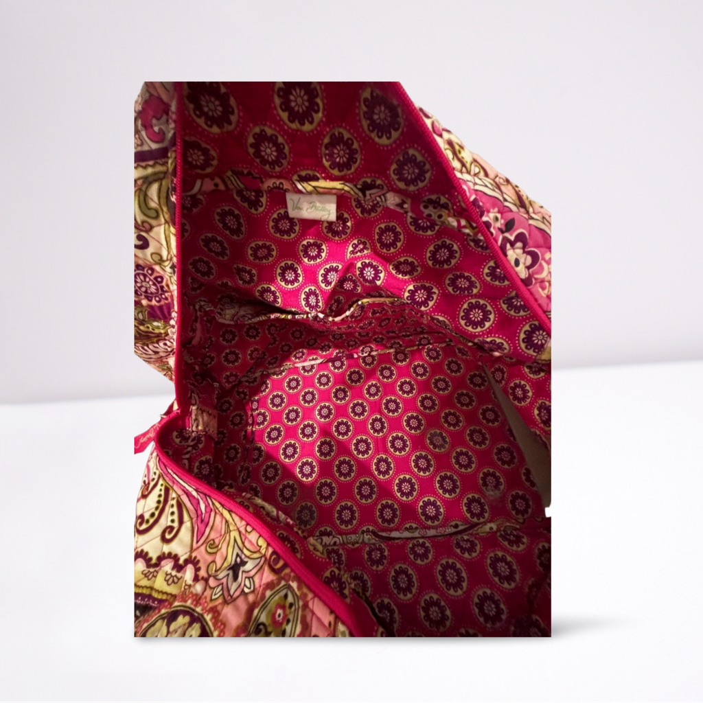 Used Vera Bradley Womens Travel Bag - Patterned | White/Purple/Pink | One Size