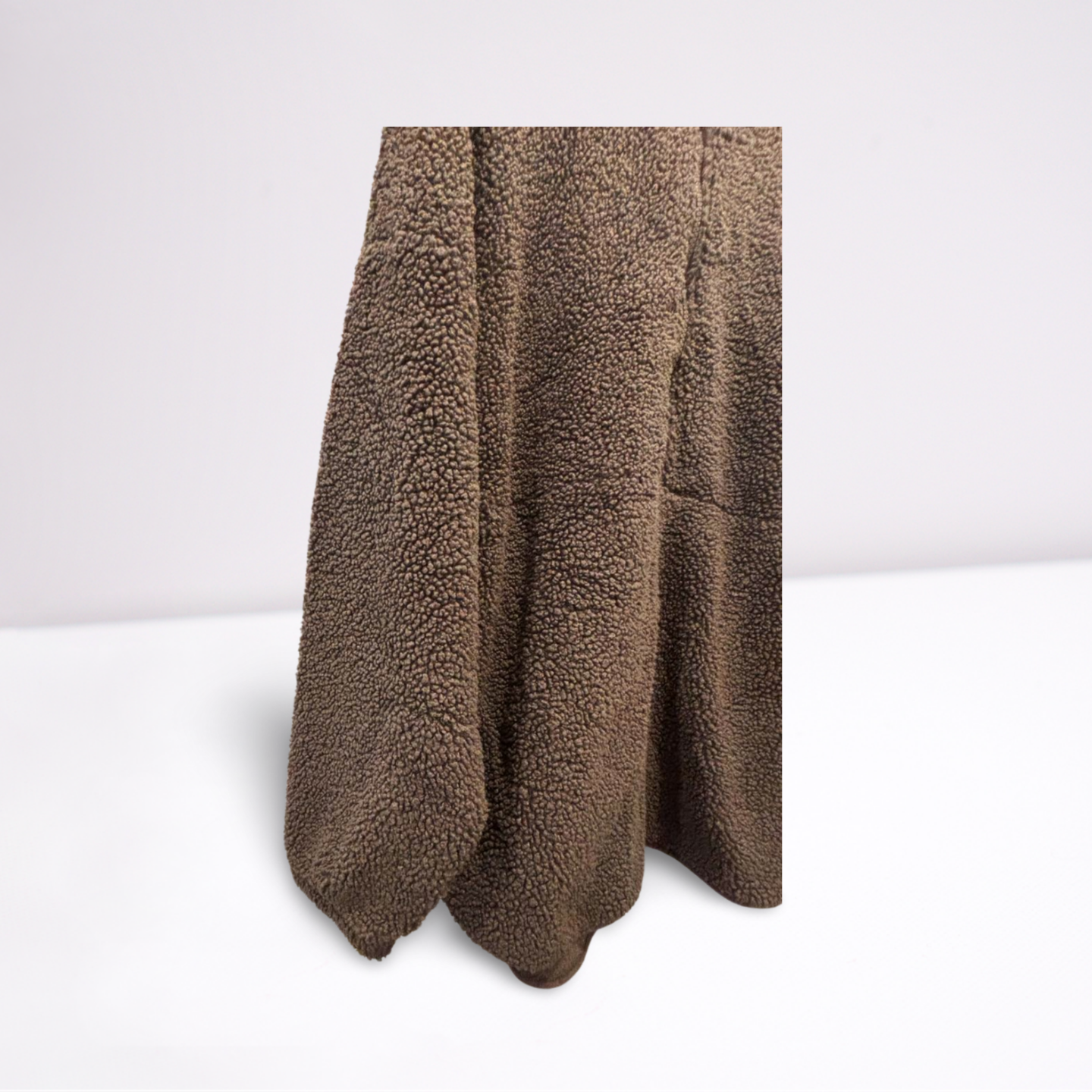 Getafterit Womens Pullover Quarter-Zip Oversized Fuzzy Hooded - Gray - XL - Very Good - Pic 3