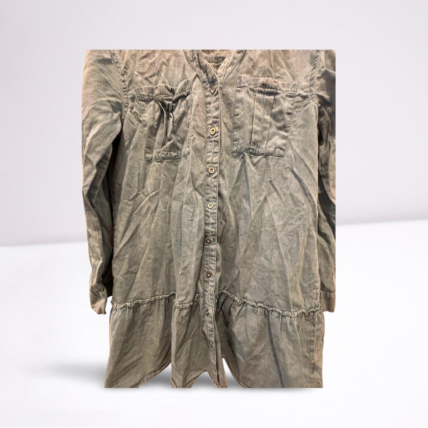 Mazik Womens Jean Dress - Long Sleeve - Light Blue - Size Medium - VG