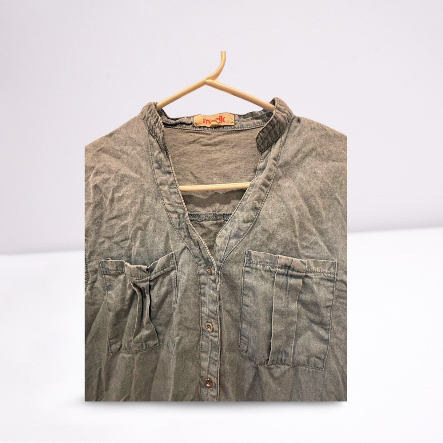 Mazik Womens Jean Dress - Long Sleeve - Light Blue - Size Medium - VG