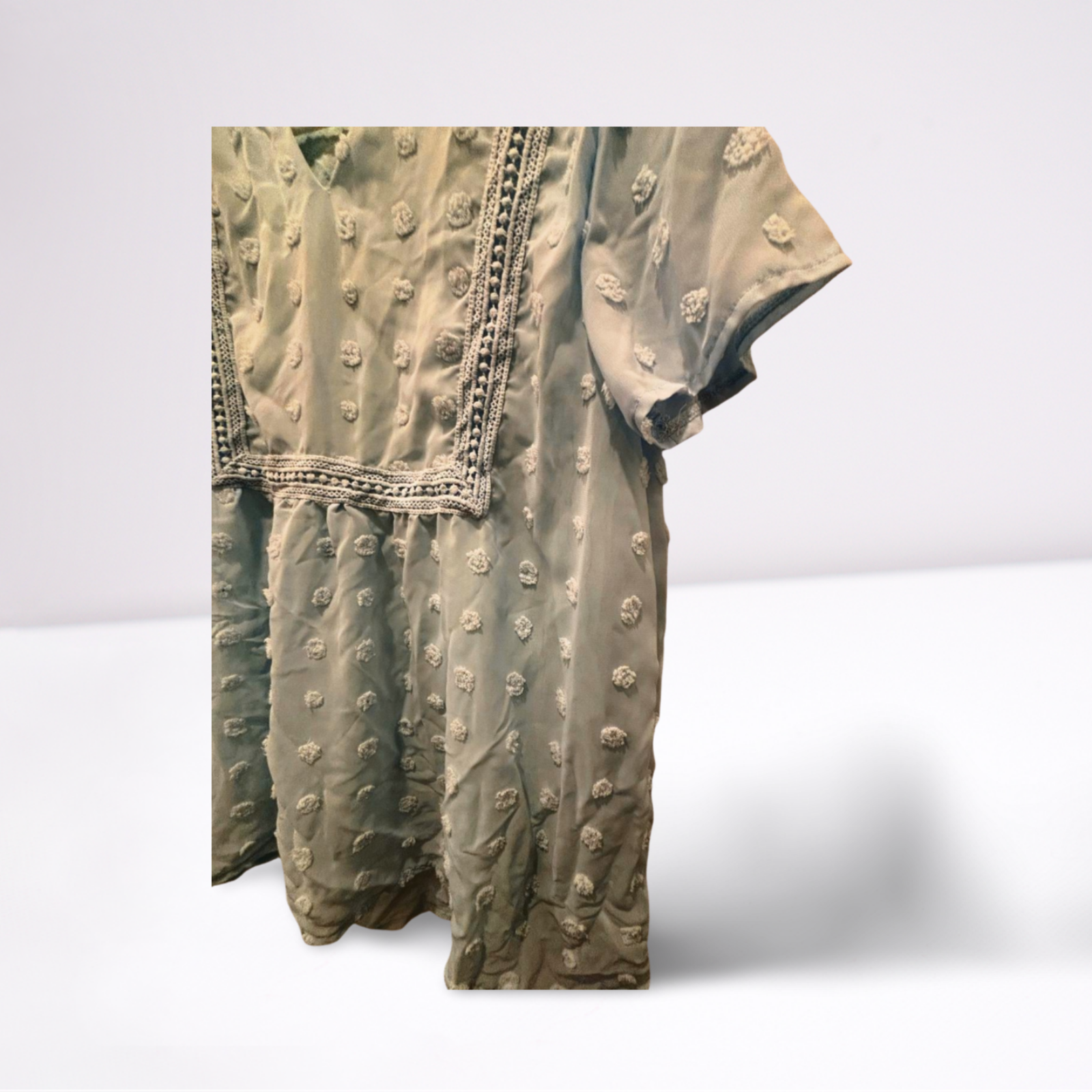 Used CDM Womens Blouse - Ruffled Sleeve - Collared - Flowy | Blue | Large