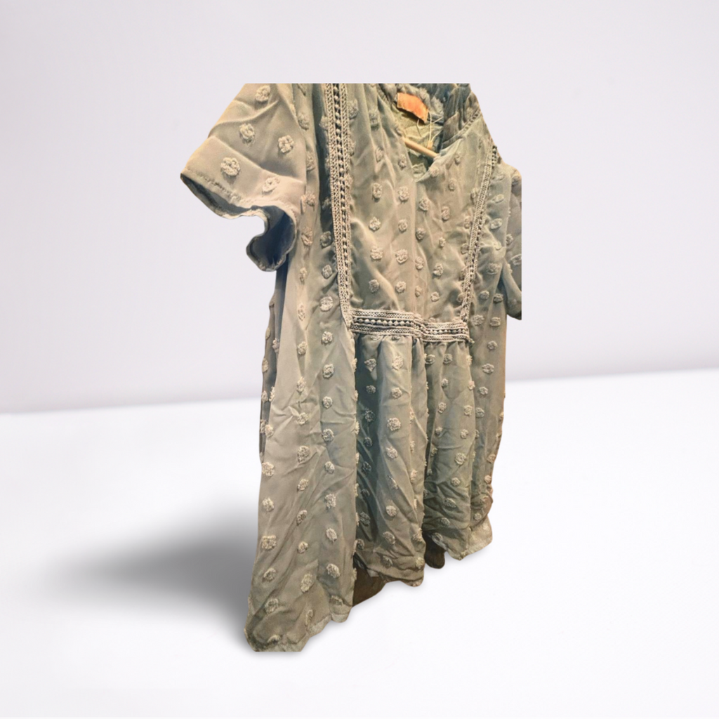 Used CDM Womens Blouse - Ruffled Sleeve - Collared - Flowy | Blue | Large