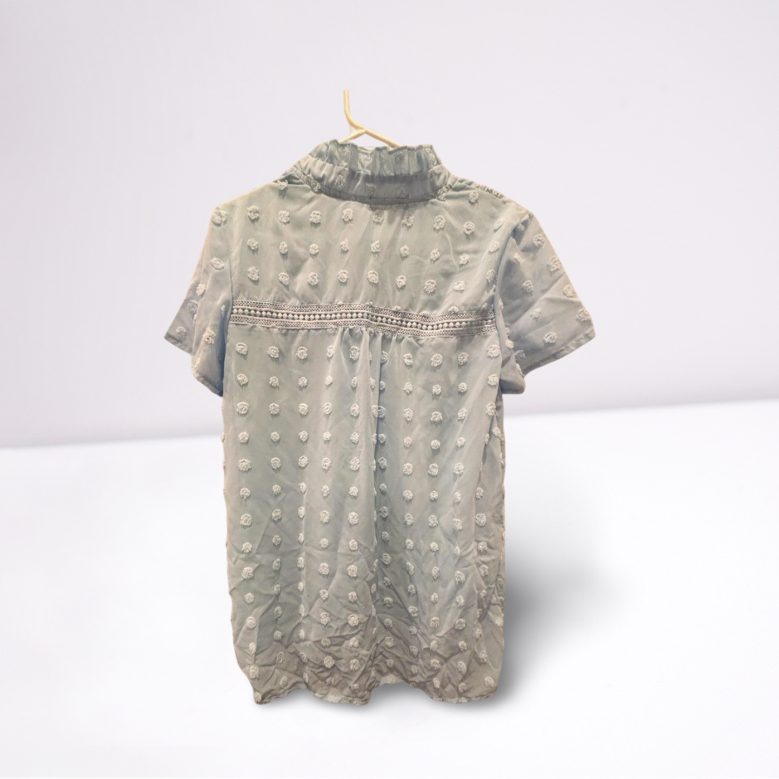 Used CDM Womens Blouse - Ruffled Sleeve - Collared - Flowy | Blue | Large