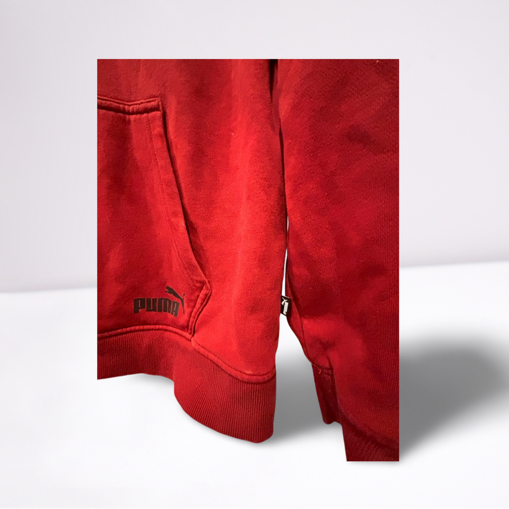 Used Puma Mens Hoodie Pullover - Graphic | Crimson Red | Large