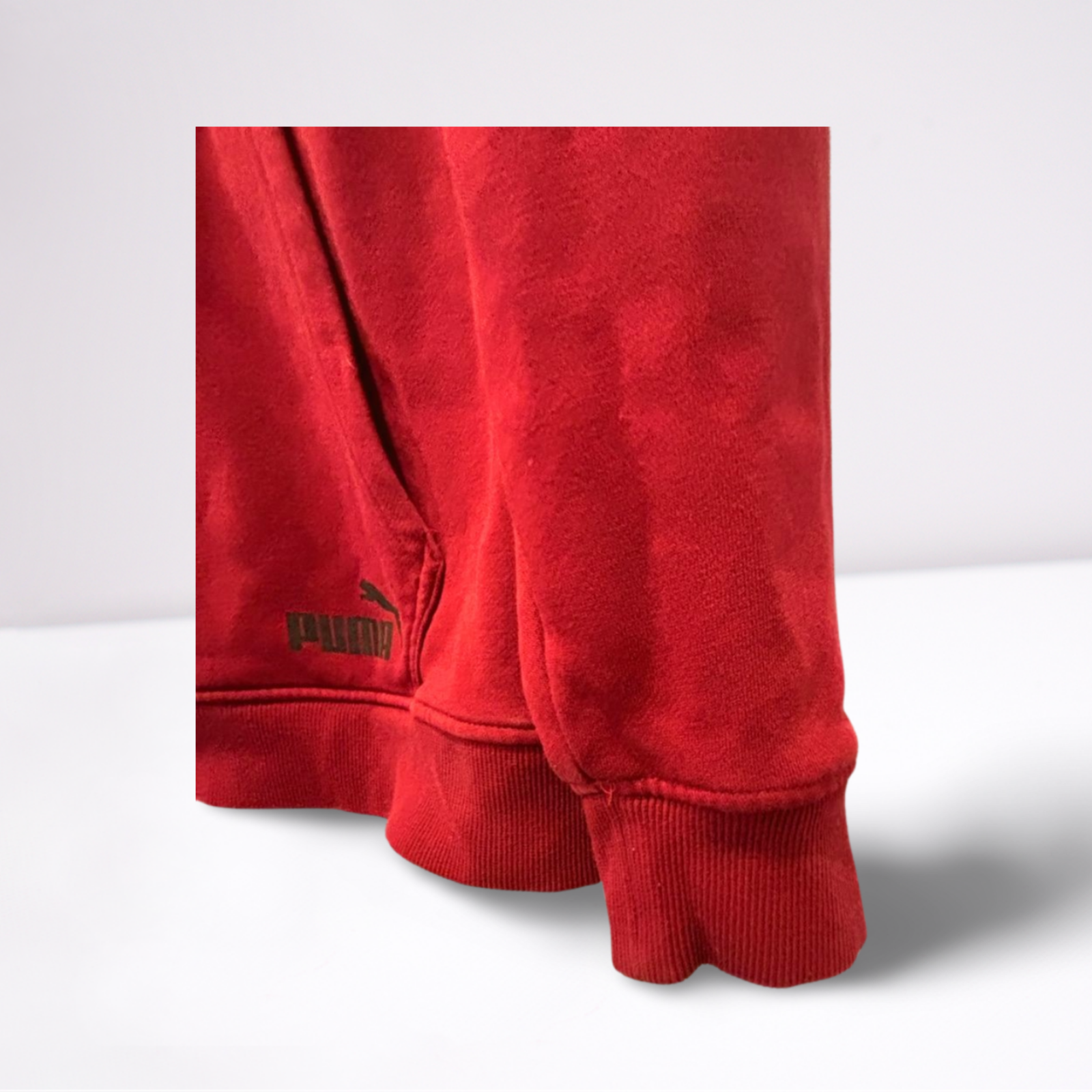 Used Puma Mens Hoodie Pullover - Graphic | Crimson Red | Large