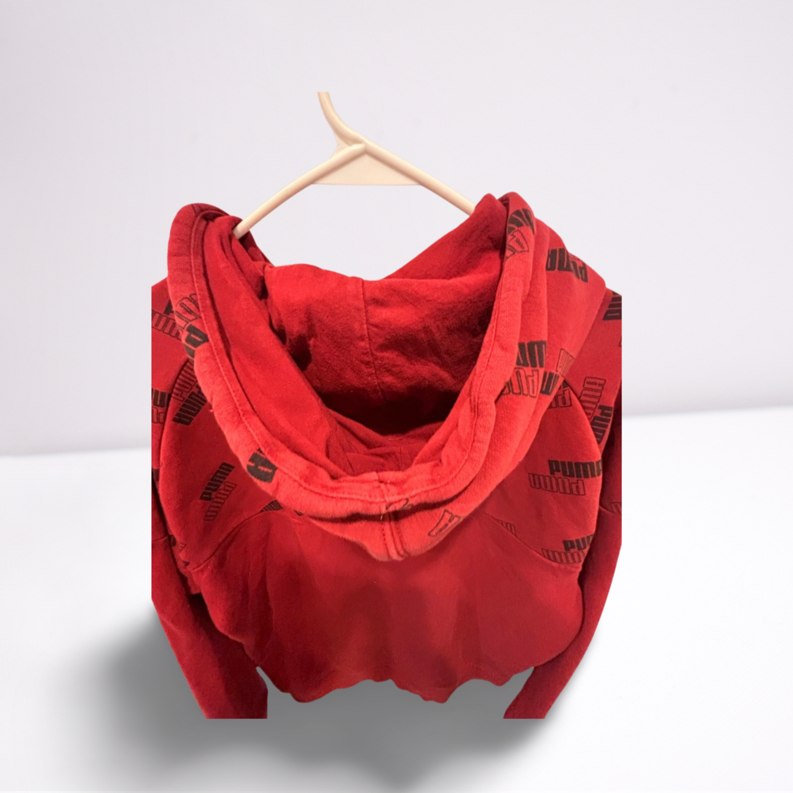 Used Puma Mens Hoodie Pullover - Graphic | Crimson Red | Large