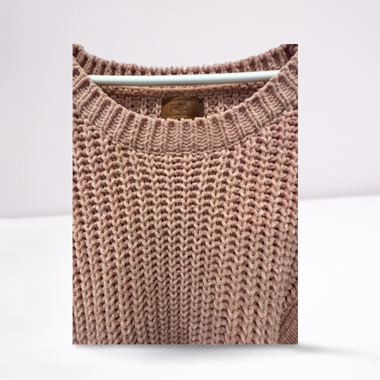 POL Womens Sweater Quarter Length Sleeve Pocket - Coral - Medium - Very Good - Pic 2