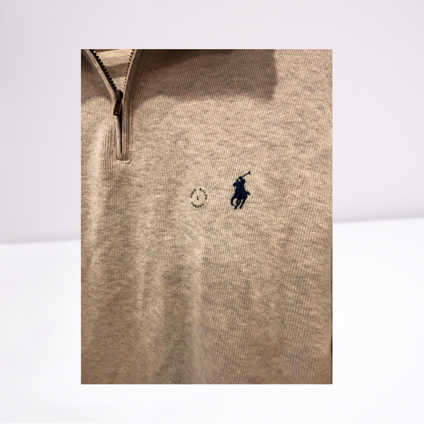 Polo Mens Pullover Quarter-Zip - Gray - Large - Like New - Pic 5