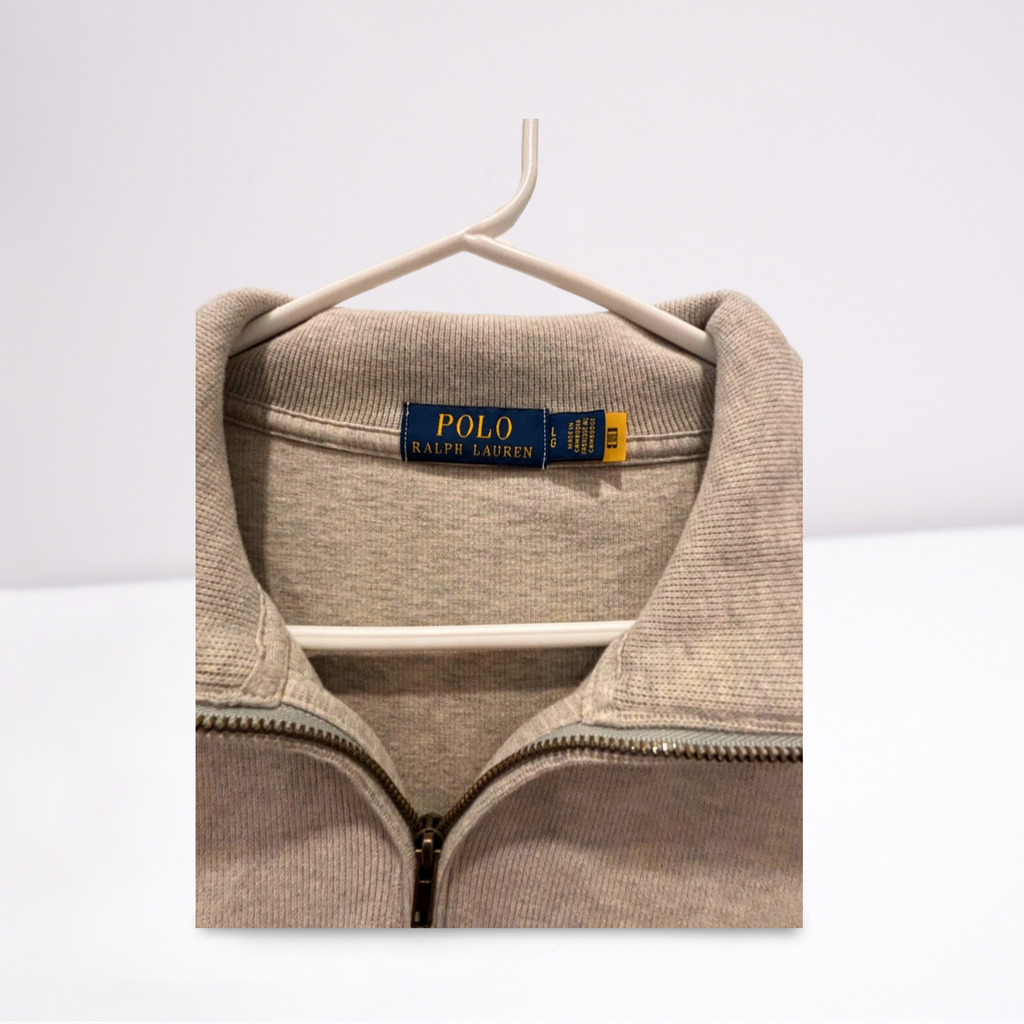 Polo Mens Pullover Quarter-Zip - Gray - Large - Like New - Pic 6