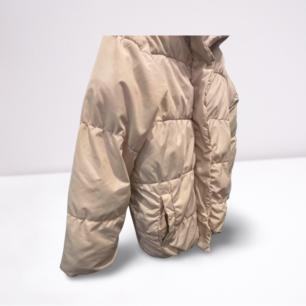 Old Navy Puffer Coat - Youth Girls - Off-White - Size XL  Hooded Insulated - Very Good - Pic 6