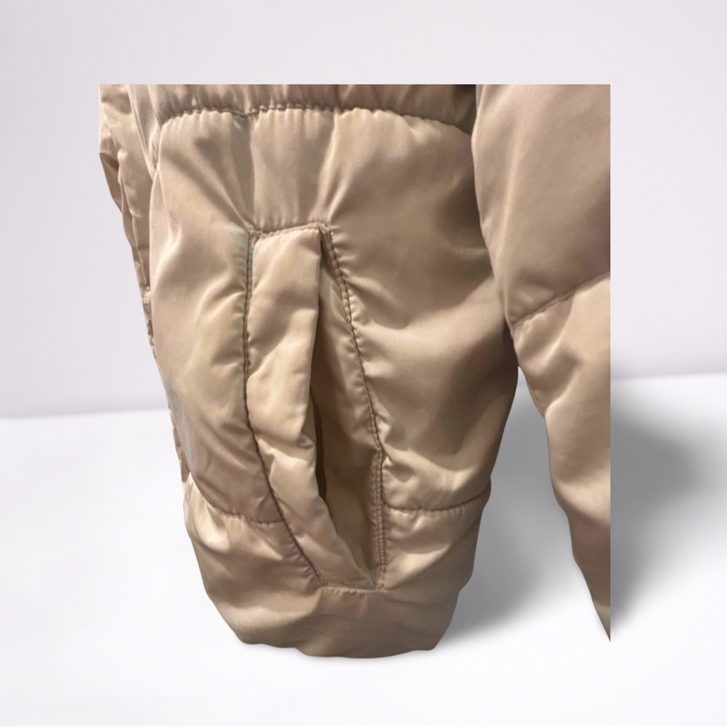 Old Navy Puffer Coat - Youth Girls - Off-White - Size XL  Hooded Insulated - Very Good - Pic 7