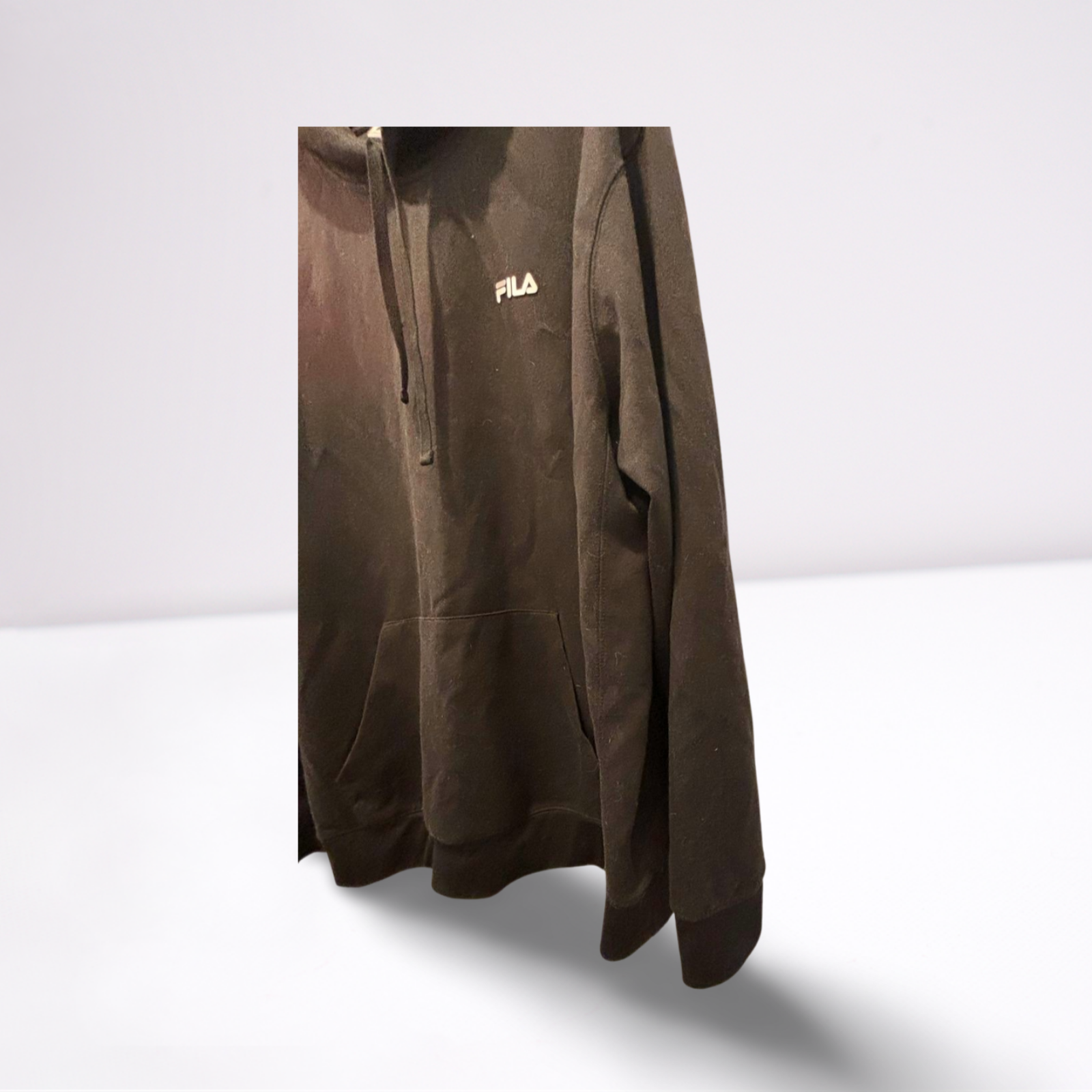 Used FILA Unisex Adult Logo Hoodie Pullover | Black | XL